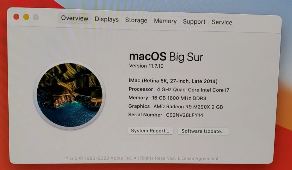 Apple iMac 2014 27" Intel Core i7-4790K @4.0GHz 16GB RAM 500GB SSD macOS BIg Sur - Image 2 of 4