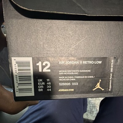Air Jordan 11 Retro Low Cool Grey 2018 Size 12