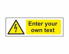 PERSONALISED CUSTOM ELECTRICAL HAZARD ENTER YOUR OWN TEXT SIGN WINDOW STICKER