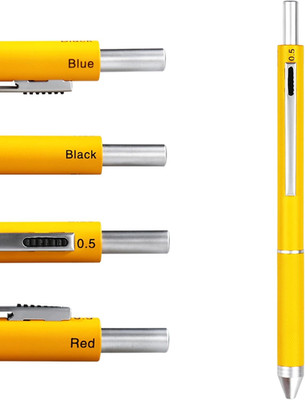4 in 1 Multicolor Pen, Metal Cased Multifunction Pen, 0.5Mm Mechanical Pencil, R