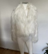 ZARA NUOVO GIACCA CARDIGAN DONNA PELLICCIA SINTETICA BIANCO 1255/873