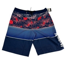 Hurley Boys Midnight Navy Floral Striped Board Shorts Size 20/30 986773-U90 NEW