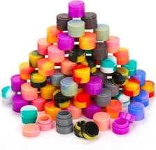 Bekith 100Pcs 2ml Silicone Wax Containers Non-Stick Multi Use Multicolored 