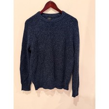 J.Crew Mens Marled Navy Blue Crewneck Raglan Knit Sweater Size M