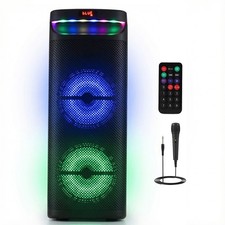 Portable Bluetooth Party Speaker Dual 10" Woofer Heavy Bass Sound System w/ Mic