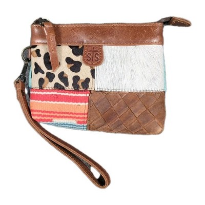 STS Ranchwear Remnant Bag Clutch Purse Cowhide Patchwork Small Leather Aztec