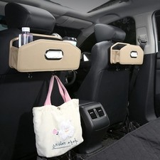 Car Seat Back Cup Holder Storage Box Tissue Box With Hook Backseat Organizers