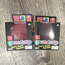 NeeDoh Gumdrop Super Solid Squish Squeeze Toy 2-Pack Red Purple gumdrop