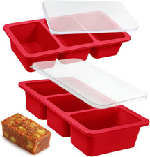 Silicone Freezer Trays with Lids 1 Cup Silicone Soup Freezer Molds Set of 2, for