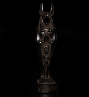 Ancient Egyptian Antiques Anubis Statue Black Basalt Style Artifact Figure BC