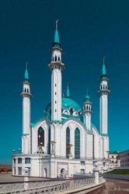 Wandbild: Interessante Sicht auf das Kul Sharif -Moschee -Muslim -Symbol [...]