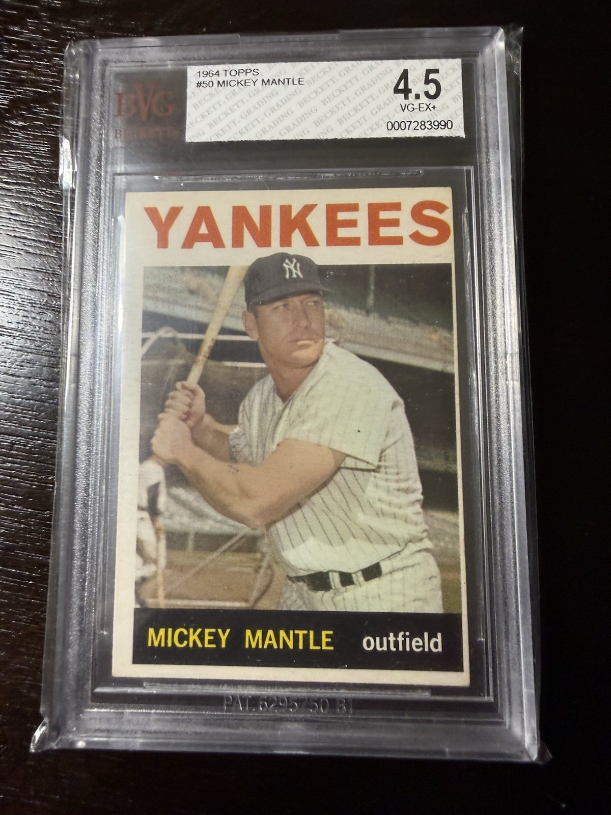 1964 Topps #50 Mickey Mantle BVG 4.5 New York Yankees