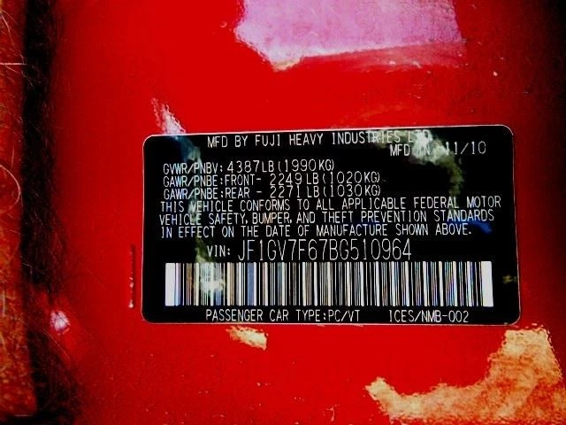 Subaru Impreza 2011 2.5L Carrier Assembly 27011AB150 4341 Foto 4 de 4