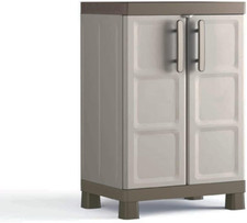 Armadio Basso Excellence, 2 Ripiani Regolabili, Beige/Tortora, 65X45X97 H Cm