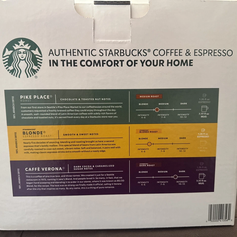 Cápsulas de café Starbucks Vertuo variedad 68 CT Pike Place, Verona y Blonde Expresso Foto 4 de 4