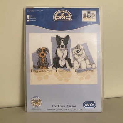 DMC Hund Kreuzstich Set Welpen Design gezählt Handarbeit