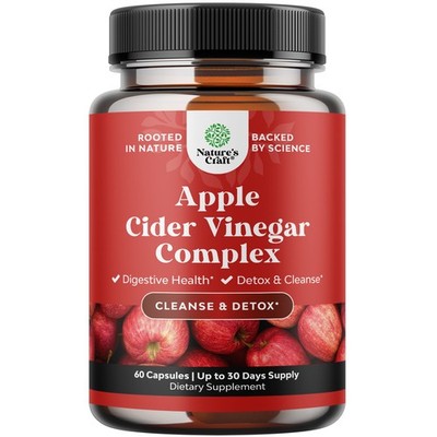 Cleansing Apple Cider Vinegar Capsules ACV Cleanse and Detox Pills for Gut 60ct