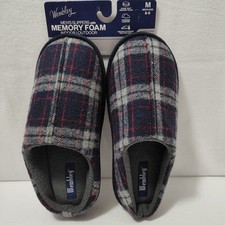 Wembley - Men's Memory Foam Slippers - Plaid - Size 8-9