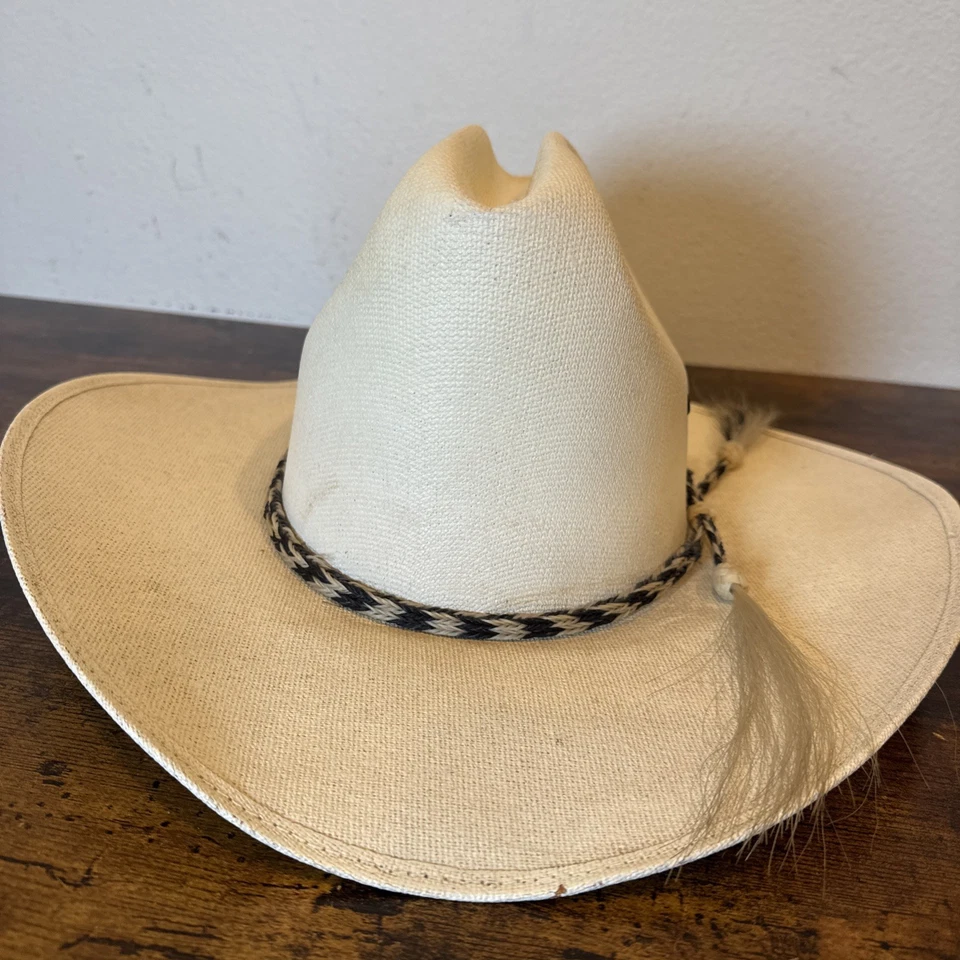 Western Express Appaloosa 草编牛仔帽 M 码墨西哥编织马发带 — 第 3/4 张图片