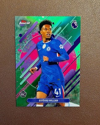 Estevao 2026 Topps Finest Chrome EPL Green Refractor /25 Chelsea FC SSP Rookie