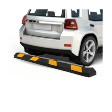 Goplus Parking Block, 72” Rubber Parking Bumpers with 8 High Reflective Ye