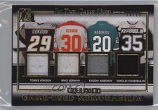 2016-17 Leaf ITG Used Gold 15/15 Tomas Vokoun Mike Vernon Evgeni Nabokov HOF 0f4