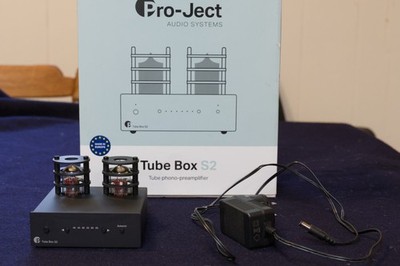 Pro-Ject Tube Box S2 Tube Phono Preamplifier Black MM/MC Audiophile w/ Box