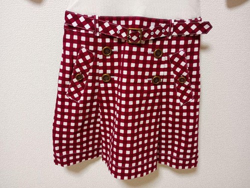 Burberry Blue Label Knee-Length Dress Check Red/White Cotton 38/M(US:S) 046499d - Picture 4 of 24