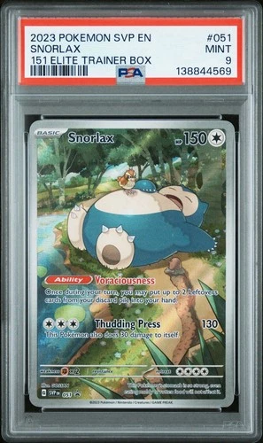 2023 POKEMON SVP EN-SV BLACK STAR PROMO 151 ELITE TRAINER BOX SNORLAX MINT PSA 9