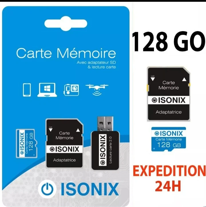 Micro SD Memory Card 32/64/128/256/512GB 100% Real Capacity & Class 10 + Adapter - Immagine 2 di 4