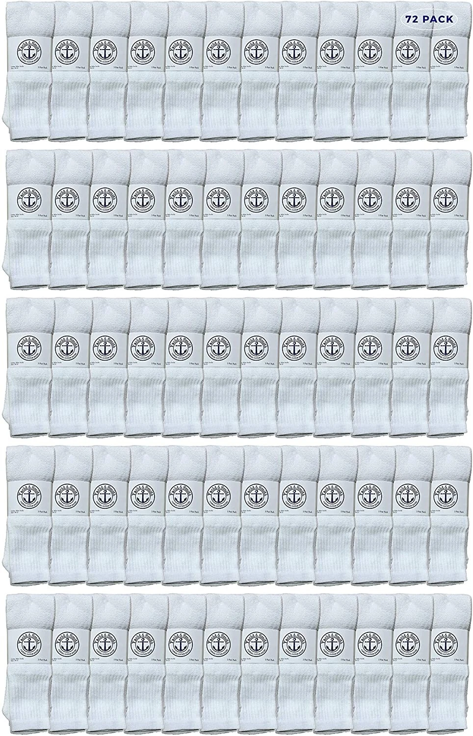 72 PK 28 Inch Men's Long Tube Socks,White Cotton Tube Socks 13-16-Mens Tube Sock