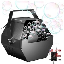 750ML Metal Bubble Blower - Plug-in Black Remote Control - Black Bubble Machine