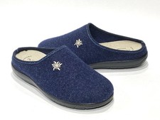 FLEXUS By Spring Step Loralee Navy Blue Wool Scuff Slide Slippers 42 / 10.5-11