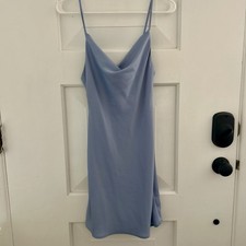 Urban Outfitters Women’s Cowl Neck Slip Dress Dusty Blue Sz XS Cocktail Wedding
