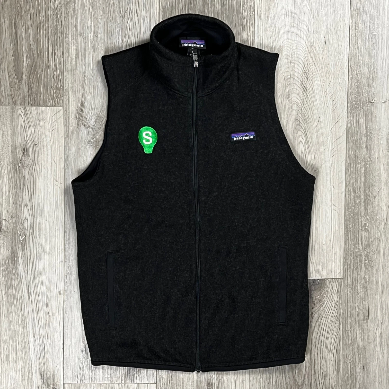 Patagonia Full Zip Fleece Vest Men’s Medium Y2K Corporate Logo Outdoor