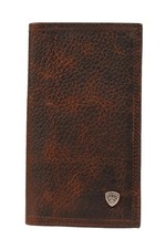 Ariat Rowdy Brown Bi-fold Rodeo Wallet w/ Small Shield Logo A35118282