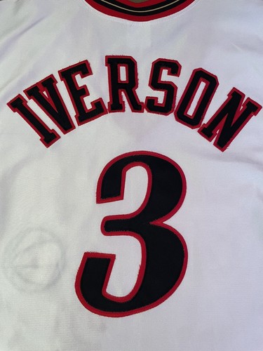 100% Authentic Allen Iverson Vintage Champion 76ers Sixers Jersey 48 XL Mens - Picture 16 of 18