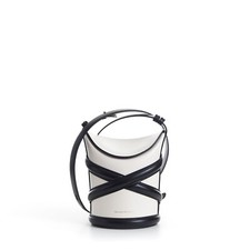 ALEXANDER MCQUEEN 1690$ The Curve Bucket Bag - Ivory, Harness, Shoulder Strap