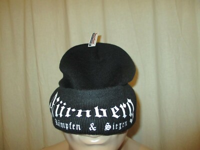 Nürnberg Beechfield Mütze (Schwarz) ''Nürnberg Kämpfen & Siegen'' Gr.One Size Neu