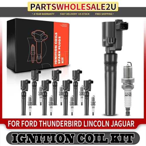 8x Ignition Coil + 8x Iridium Spark Plug Kit for Ford Thunderbird 02-04 Lincoln