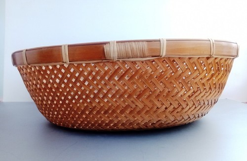 Basket, vase, fruit, handmade, bamboo. Vietnam 1970-80s - Bild 2 von 8