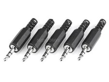 5pcs 3.5mm TRS 3 Pole Audio Jack Replacement Stereo Male Plug Socket Soldering