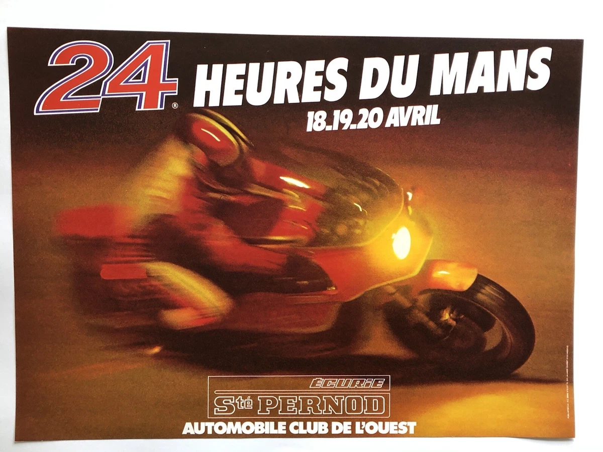 Affiche Originale 24 Heures Du Mans 1987 - Moto - ACO - Poster Vintage N°29