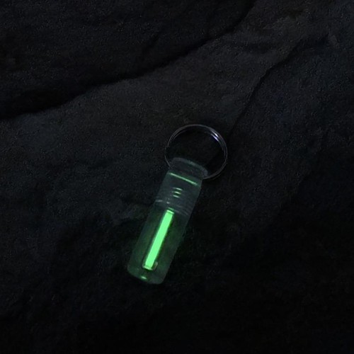 Glow in the Dark Keychain Necklace Pendant Zipper Pull 2x12mm Vial 25 Years Life - Picture 10 of 14