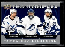 2021-22 Upper Deck Team Triples Steven Stamkos / Andrei Vasilevskiy / Victor