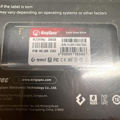 KingSpec 256gb M.2 Sata 2280 SSD - Picture 3 of 3