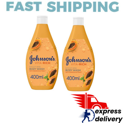 2X Johnson's Body Wash - Vita-Rich, Smoothing Papaya, 400ml
