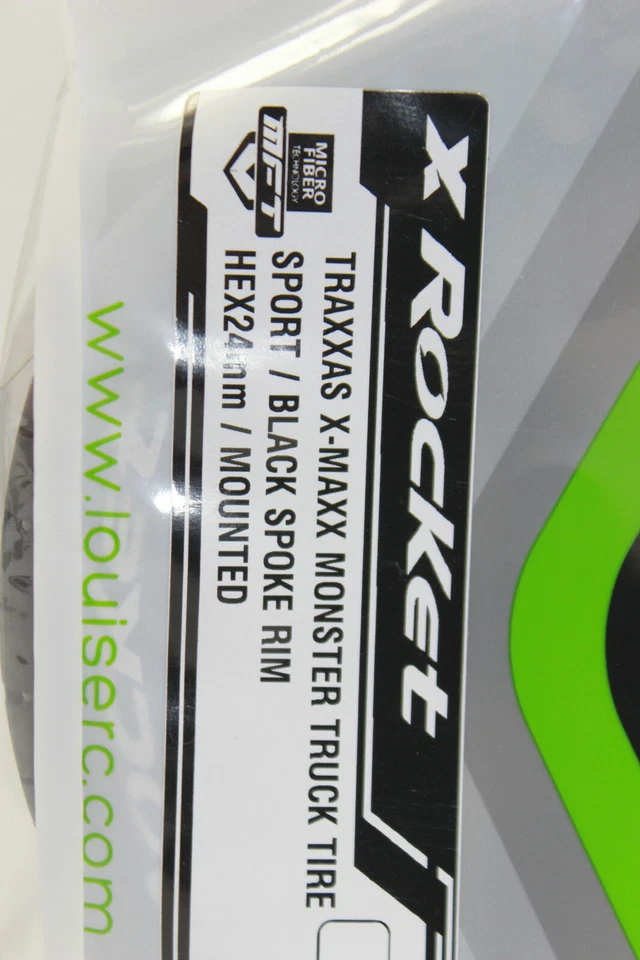 LOUISE LOUT 3295 B X-ROCKET Sport Reifen Felge schwarz 24mm TRAXXAS X-MAXX NEU  - Bild 3 von 4