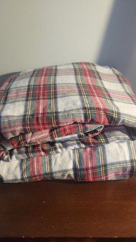 Pottery Barn Teen Stewart Plaid Flannel Full Fitted Sheet And Top Sheet Only - Picture 2 of 2