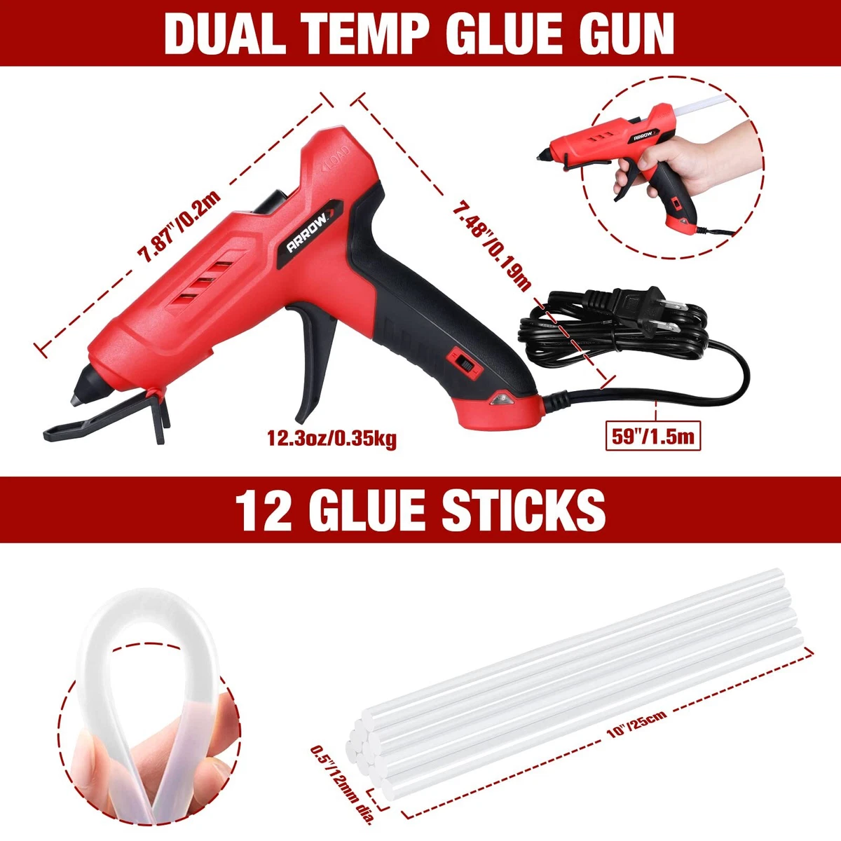 Glue Gun Full Size, Low Temperature - The School Box Inc